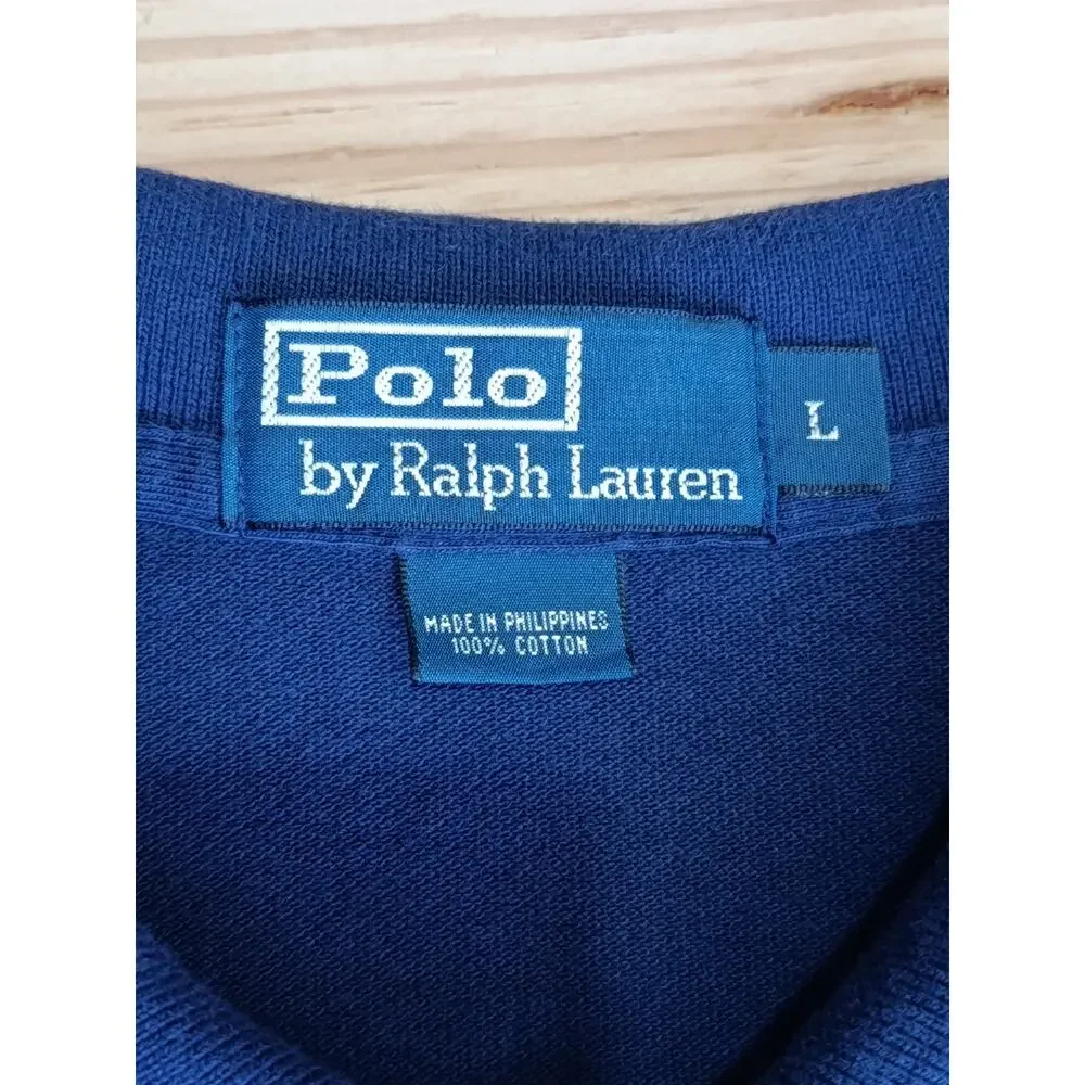 Vintage Polo Ralph Lauren Polo T Shirt Rugby Blue 90s Men’s L Size Red Pony